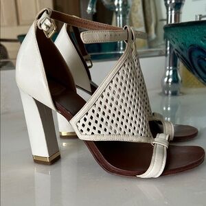 Tory Burch White Heeled Sandals